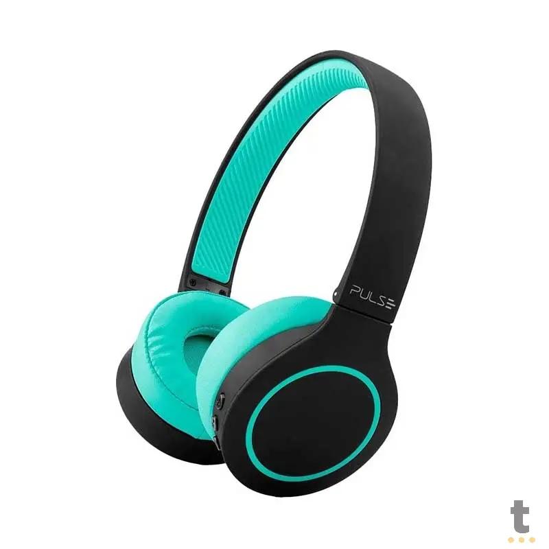 Fone De Ouvido Headphone Bluetooth 5.0 Pulse Preto E Verde - Ph340 Truedata